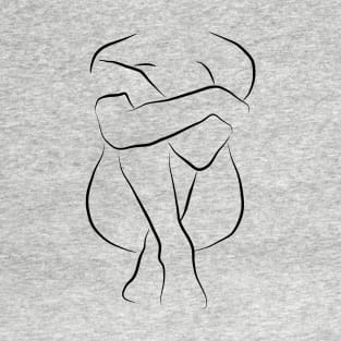 Nude Woman Line Drawing - Her Name Is Isla T-Shirt